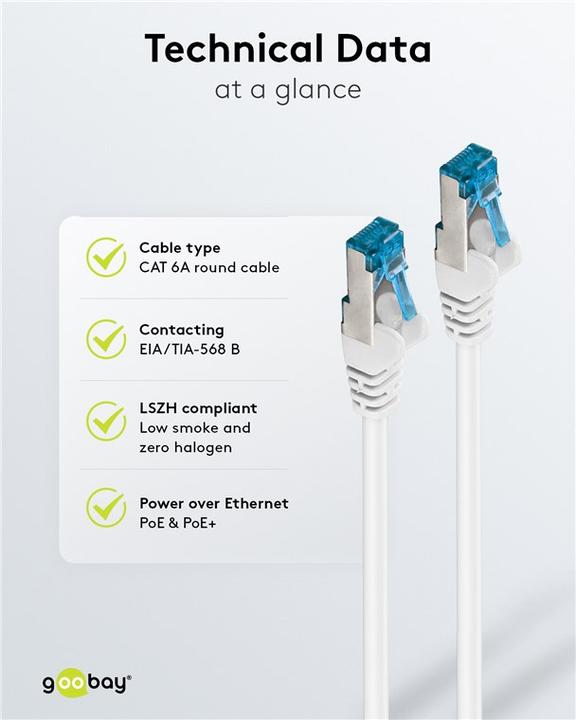 Actual product image Goobay network cable (S/FTP, CAT6a, 2 m)