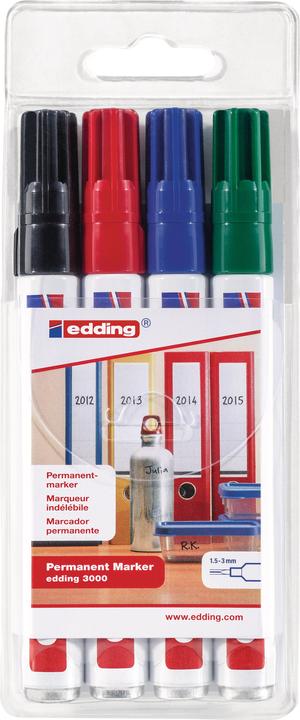 Produktbild Edding 3000 (Mehrfarbig, 3 mm, 4 x)
