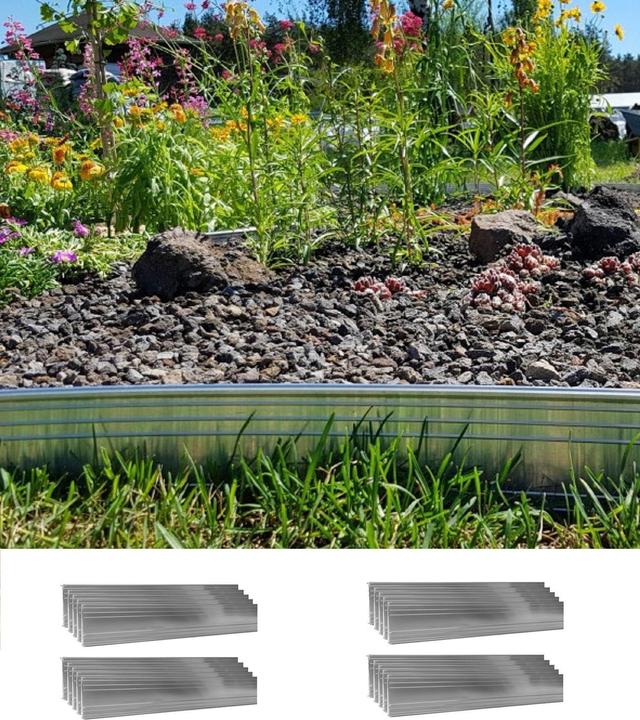 Image du produit Green Split Lot de 20 bordures de pelouse ultra-résistantes en aluminium 14cm x 1m (20m de long) | Bordure de (100 cm)