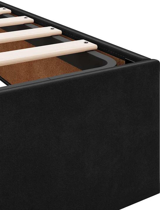 Produktbild VidaXL Ottoman-Bett ohne Matratze Schwarz 90x190 cm Samt (90 x 190 cm)