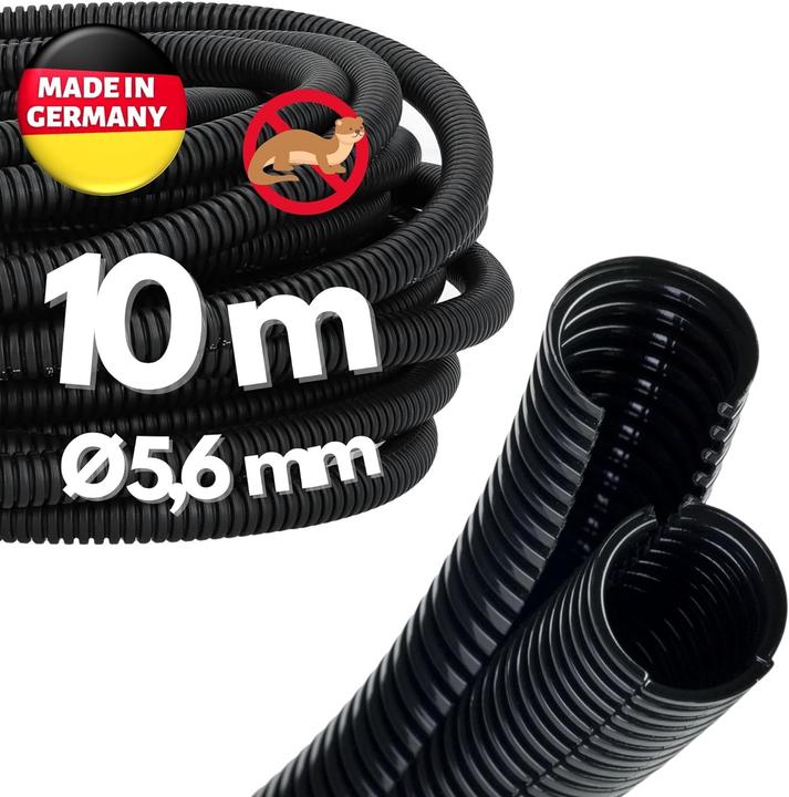 Kalitec 10 Meter Wellrohr Twin NW 7,5 I Wellschlauch zweiteilig I Solarwellrohr I Marderschutzrohr I (1000 cm)