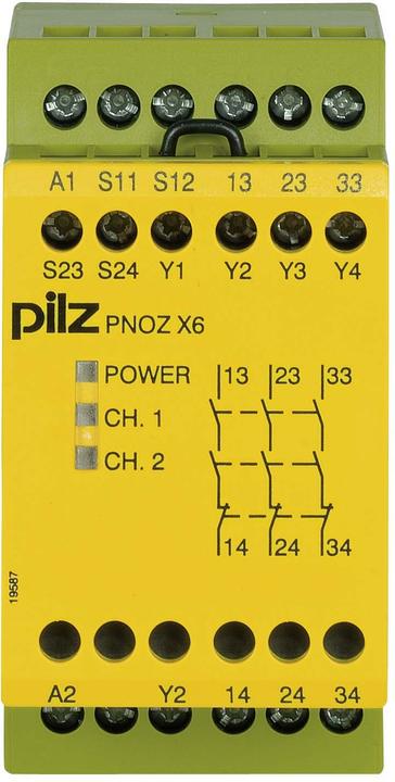 Image du produit Pilz PNOZ X6 24VAC 24VDC 3n/o 774729 Relais de sécurité