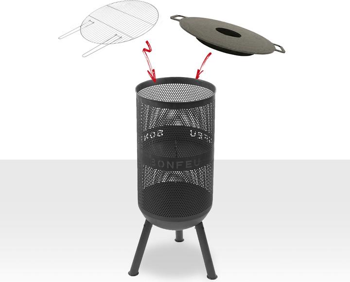 Immagine prodotto Bonfeu BonVes 34 cesto da fuoco nero (34 cm)