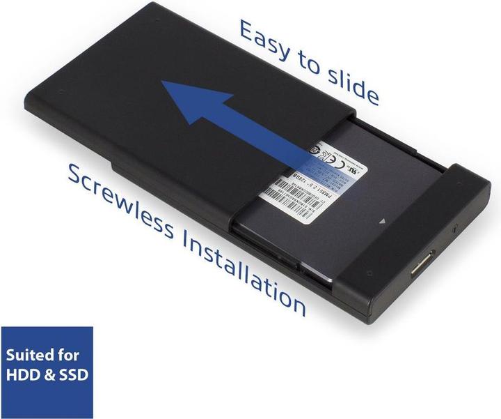 Immagine prodotto Contenitore per disco rigido SATA da 2,5", senza viti, USB 3.2 Gen1 (2.5")