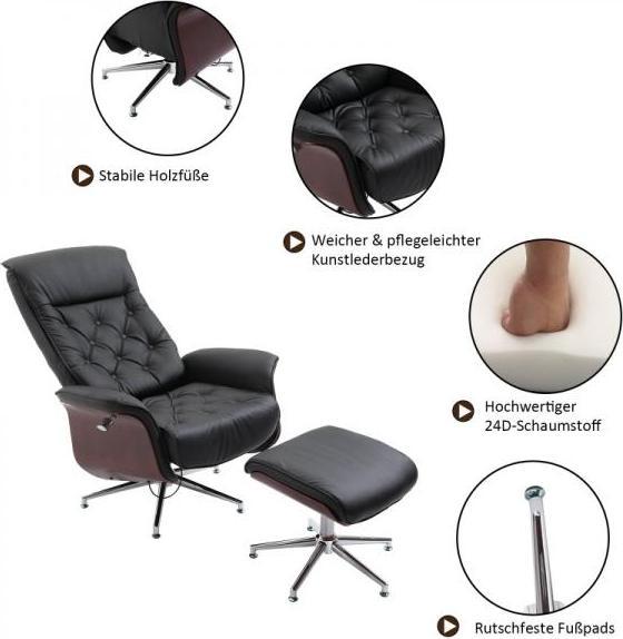 Produktbild Homcom Chesterfield Sessel mit Hocker