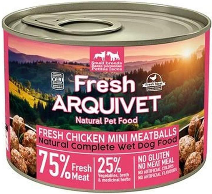 Immagine prodotto Arquivet Mini polpette di pollo fresco - cibo umido per cani - 200g (200 g)