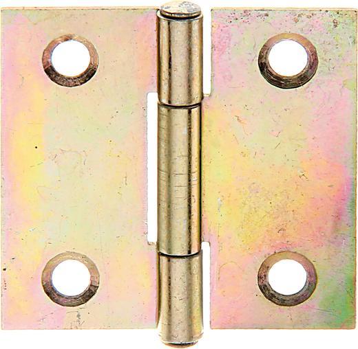 Actual product image Alberts Hinge half-width with riveted brass pin, 31.5 x 31 mm, galv. yellow galvanised