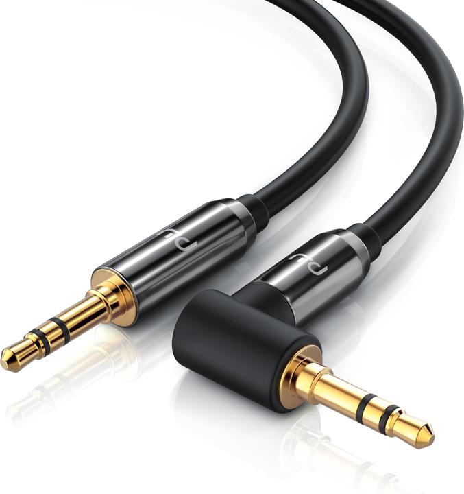 Actual product image Primewire AUX to 3.5mm Jack Audio Cable 90° Angled, HiFi Jack Cable Connection Cable for Audio Devices (5 m, 3.5mm jack (AUX))