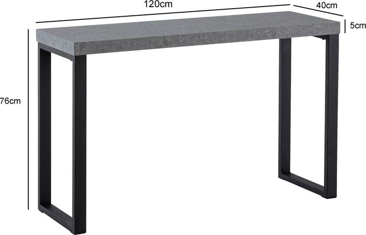 Produktbild FineBuy Konsolentisch Ablagetisch 120 cm Anrichte Flurtisch Grau Schreibtisch (120 x 40 x 76 cm)