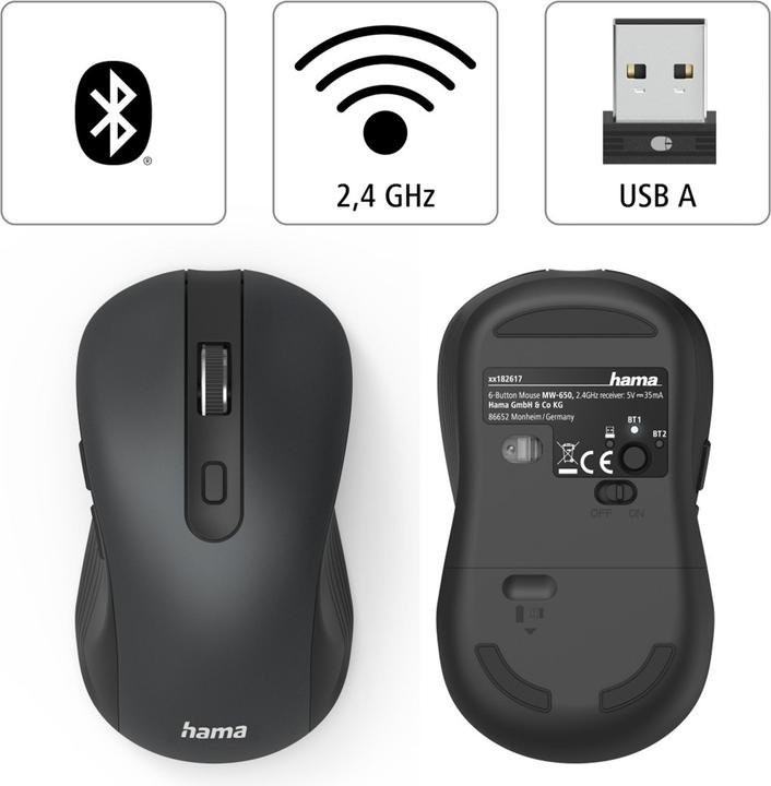 Actual product image Hama MW-650 Mouse For Right Handed (Wireless)