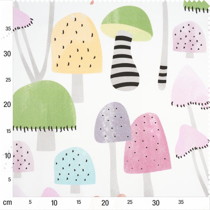 Immagine prodotto VBS Tessuto con motivo satinato "Funghi colorati", larghezza 140 cm, al metro