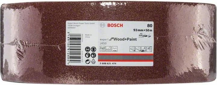 Immagine prodotto Bosch Professional Zubehör Foglio abrasivo J450 Expert per legno e vernice, 93 mm x 50 m, G80 (80)
