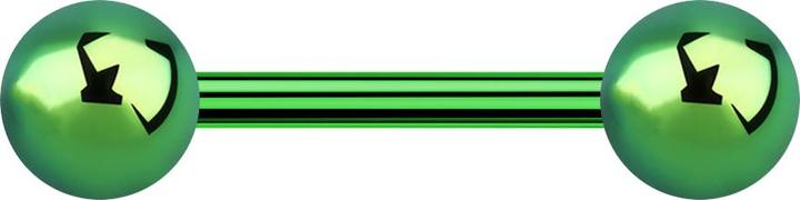 Actual product image Star Piercing Barbell internal thread green with two balls (without brass, Titanium G23)