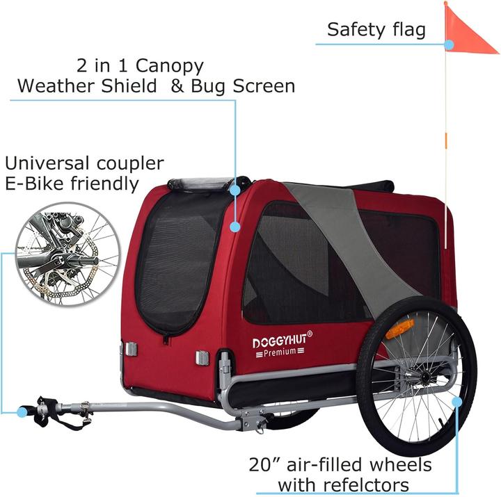 Produktbild Tiggo Premium XL Hundefahrradanhänger bis 45 kg