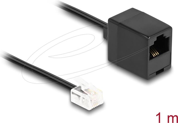 Delock Telefonkabel RJ11 Stecker zu RJ45 Buchse schwarz 1 m