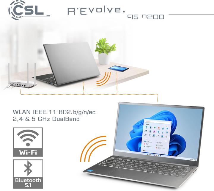Actual product image CSL Notebook R'Evolve C15 v3 16GB 500GB Windows 11 Home (15.60", 16 GB, 500 GB, DE)