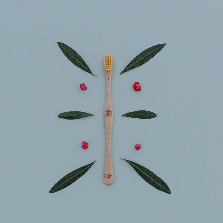 Immagine prodotto Liebwerk Spazzolino da denti in legno Ricine Leaf (Medio, 1 x)