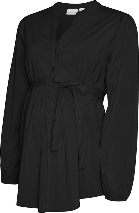 Mamalicious Normal geschnitten Mandarin Kragen Elastische Bündchen Ballonärmel Top Bluse