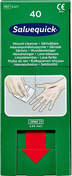 Actual product image Salvequick Wound cleanser sterile physiological saline solution (40 x)