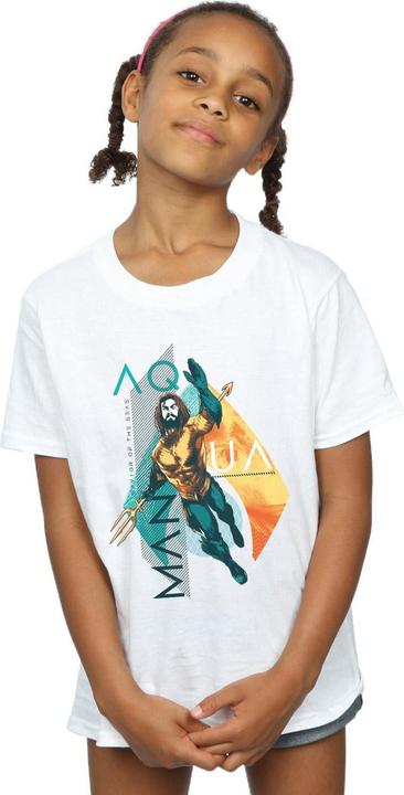 Actual product image Girls Aquaman Tropical Icon Cotton T-Shirt (140, 146)