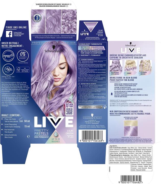 Image du produit Schwarzkopf Live Pretty Pastels (P120 Lilac Crush)