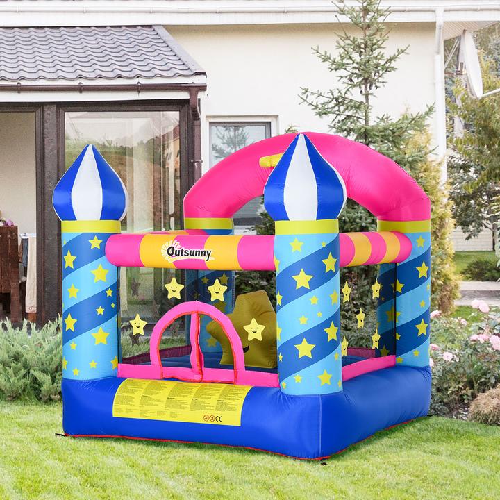 Produktbild Outsunny Kinderhüpfburg im Schloss- und Sternen Design