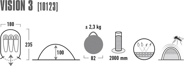 Produktbild High Peak Vision 3 (Wurfzelt, 2.30 kg, 3 Personen)