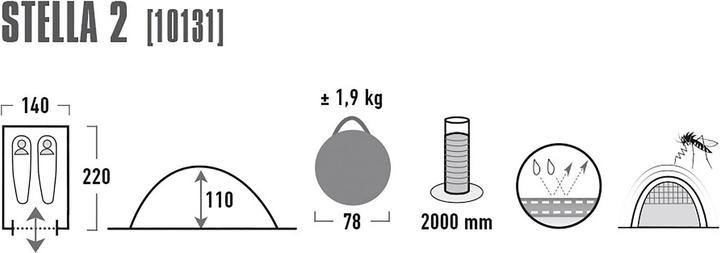Produktbild High Peak Stella 2 (Wurfzelt, 1.90 kg, 2 Personen)