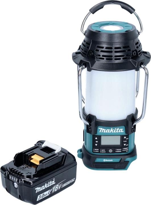 Image du produit Makita DMR056F1 Radio de chantier sans fil FM/DAB+ IP65 360° 18V avec lanterne + 1x Batterie 3,0Ah (FM, DAB+ DAB, AM, Bluetooth)