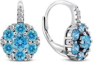 Brilio Silver - Stunning silver earrings with blue zircons EA306WAQ