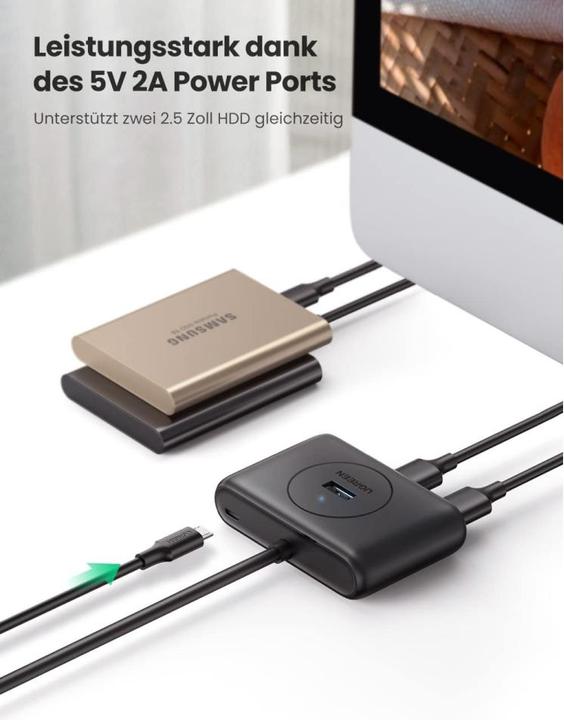 Actual product image Ugreen 40850 (USB-C, USB-A, 4 Ports)
