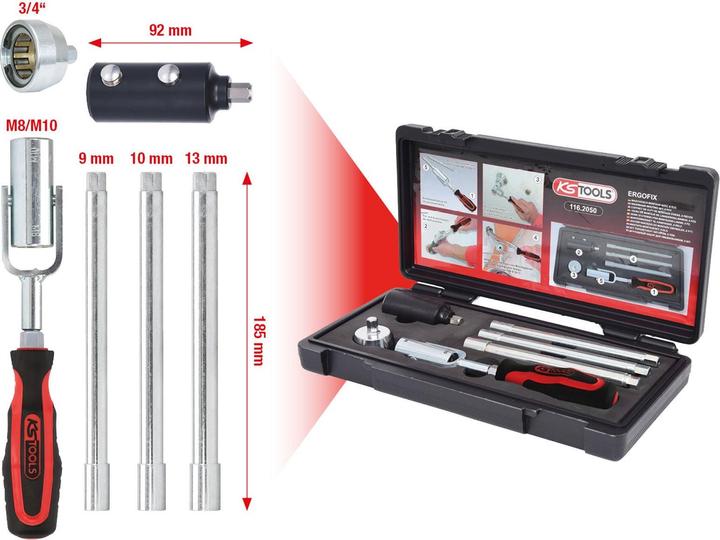 Produktbild KS Tools Waschtisch-Montage-Satz, 6-teilig, Feinster Chrom-Vanadium-Stahl