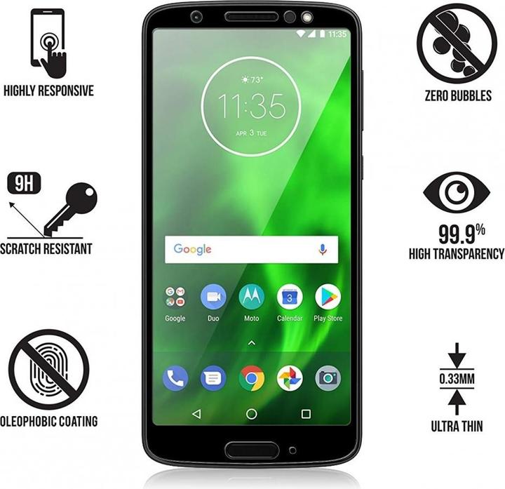 Immagine prodotto Screenguard Motorola Moto G6 Plus Pellicola di vetro protettiva a schermo intero 2.5D 9H (1 Pezzo/i, Motorola Moto G6 Plus)
