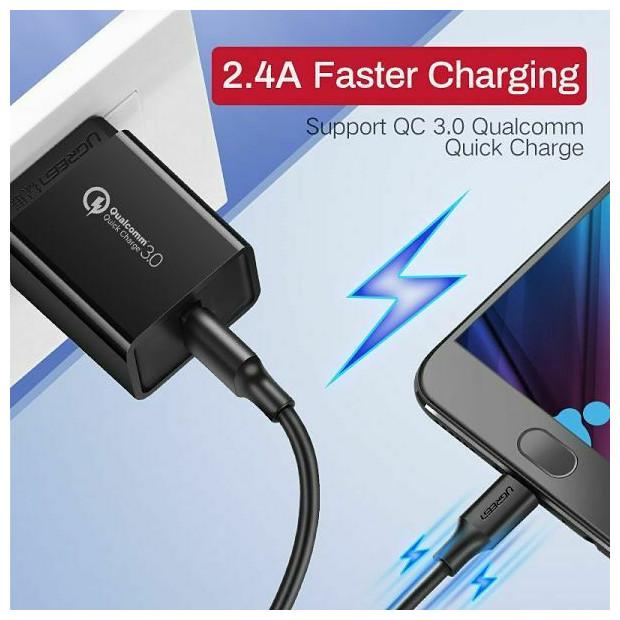Produktbild Ugreen micro USB Cable QC 3.0 2.4A 2m (White) (2 m)