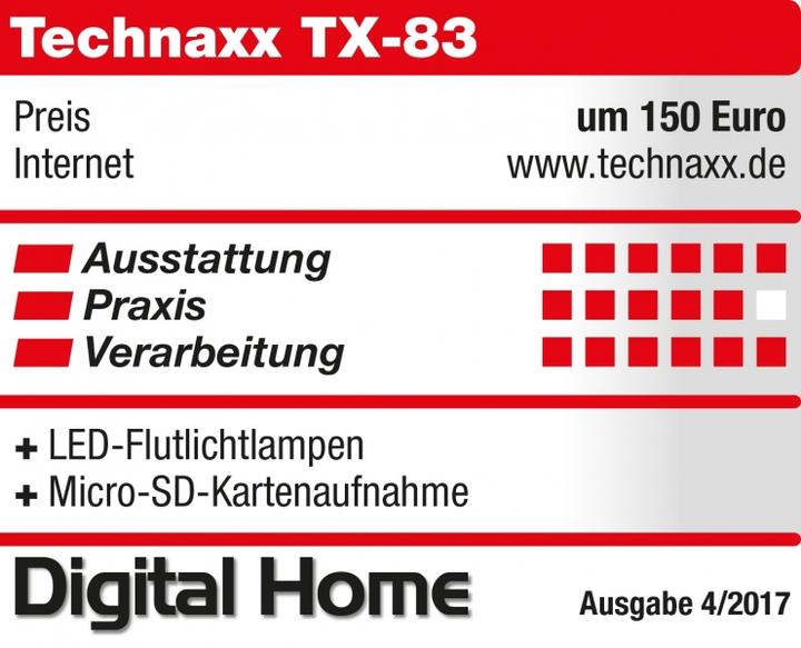 Actual product image Technaxx IP Cam HD Outdoor with LED Floodlight TX-83 (1280 x 720 pixels)