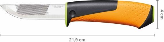 Actual product image Fiskars Heavy-duty knife including holster with integrated knife sharpener, total length: 21.9 cm (21.90 cm)