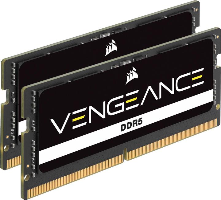 Image du produit Corsair DDR5, 5600MT/s 64Go 2x32Go SODIMM, Unbuffered, 48-48-48-90, Black PCB, Std PMIC, 1.1V, VENGEANCE DDR (2 x 32GB, 5600 MHz, RAM DDR5, SO-DIMM)