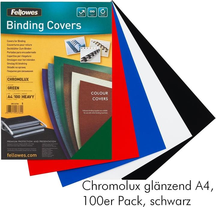 Produktbild Fellowes Chromolux Deckblatt, glänzend, schwarz
