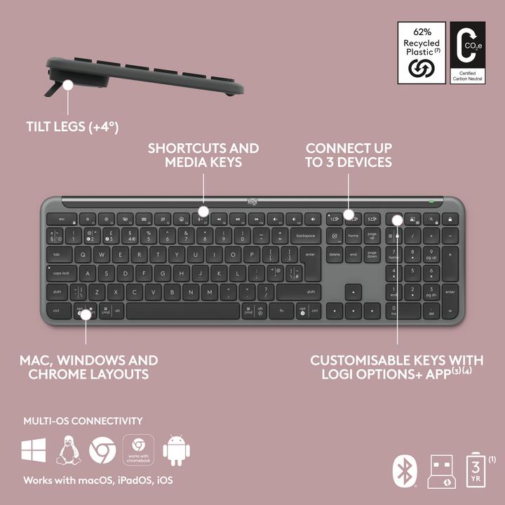 Actual product image Logitech Signature Slim K950 (Eng. Int., Wireless)