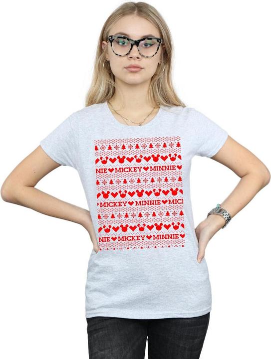 Produktbild Disney Mickey And Minnie Christmas Fair Isle TShirt (M)