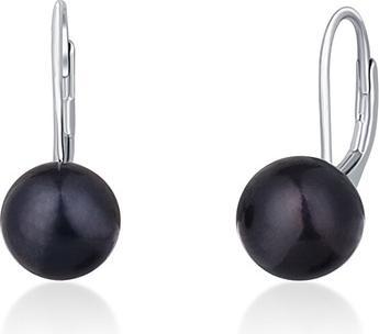 Image du produit JVD Boucles d'oreilles en argent avec perles en genuineack SVLE0476XD2P50 - Diamètre : 0.9 cm