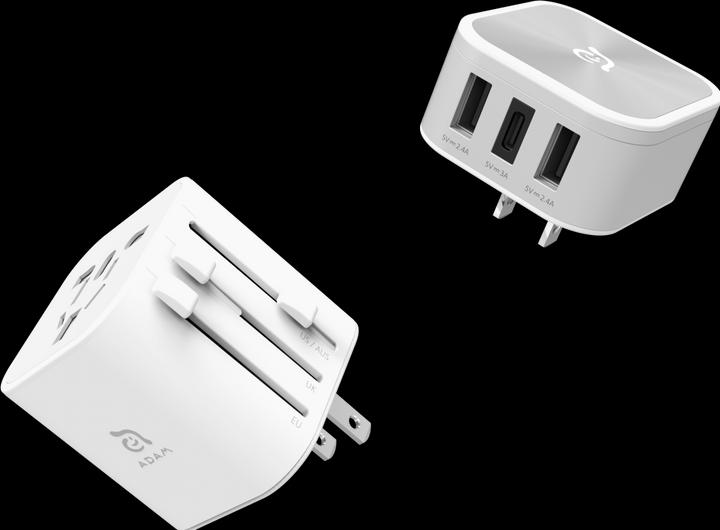 Image du produit Adam Elements OMNIA T3 | Blanc | Adaptateur de voyage universel avec ports de charge USB-C et USB-A