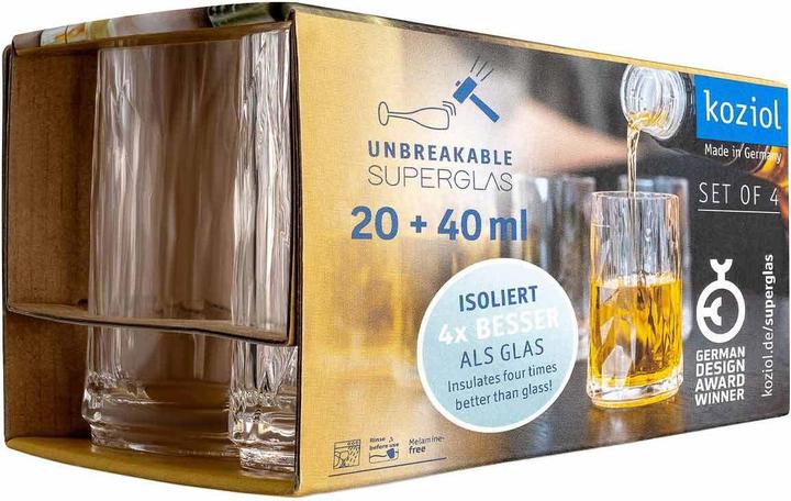 Image du produit Koziol Schnapsglas Superglas Club No. 7, 40 ml, 4 Stück (0.40 dl, 4 x, Verre à fusil)