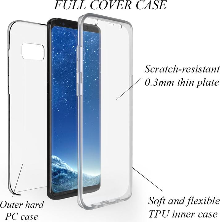 Immagine prodotto Nalia caso del telefono cellulare a 360 gradi (Samsung Galaxy S8+)