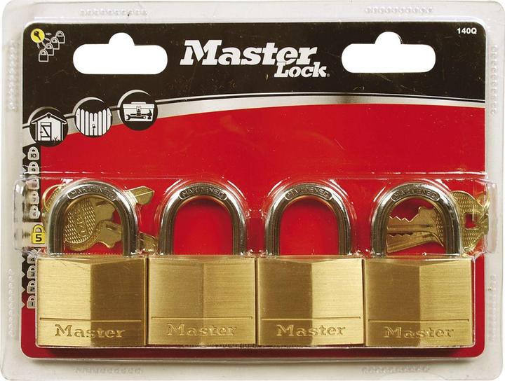 Actual product image Master Lock Padlock 140 EURQ brass, width 40 mm, keyed alike SB-4