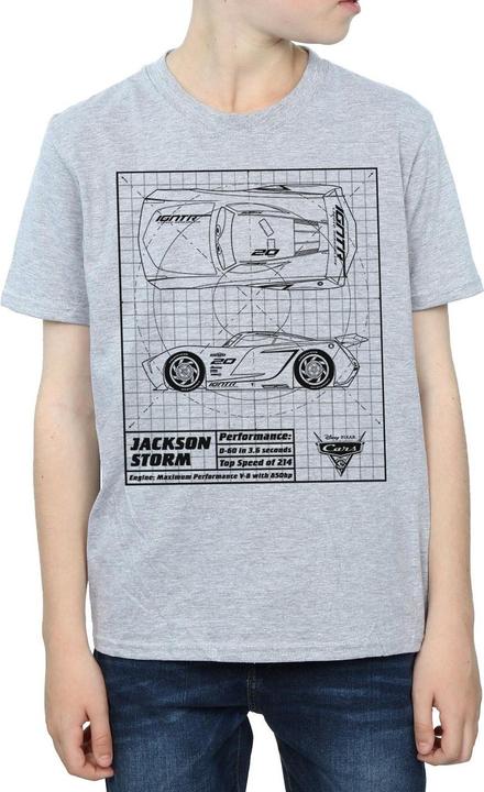 Image du produit Disney - T-shirt CARS JACKSON STORM BLUEPRINT - Garçon (152, 158)