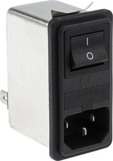 Actual product image Rs Pro IEC950 single fused inlet filter,6A (Obstruction)