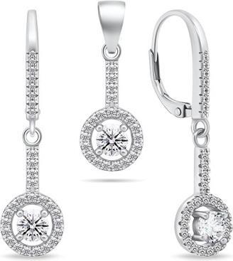Actual product image Brilio Silver - Luxury silver set of pendant and earrings SET199W