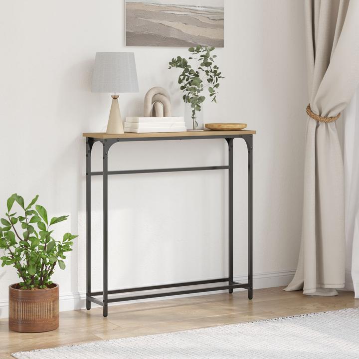 Image du produit VidaXL Table console Artisan chêne 75x19,5x75 cm en bois composite et acier