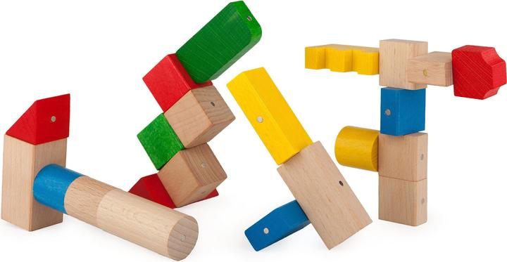 Actual product image Kooglo Magnetic Wooden Blocks Basic Colour